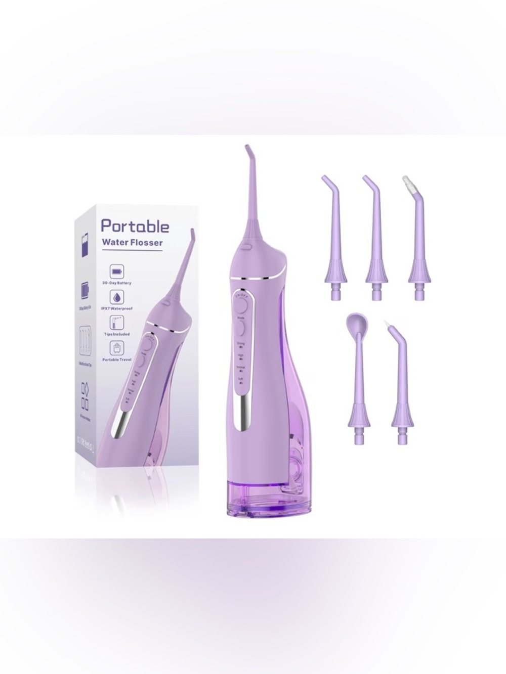 Portable Water Flosser Cordless Oral Irrigator - Lavender Purple Color